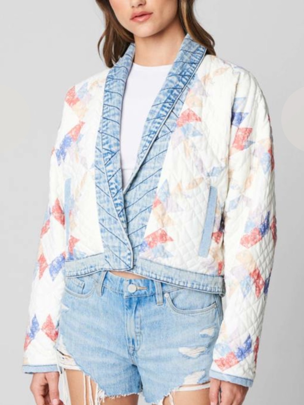 Blank NYC Making Memories Quilted Patchwork Jacket - Picture 3 of 7